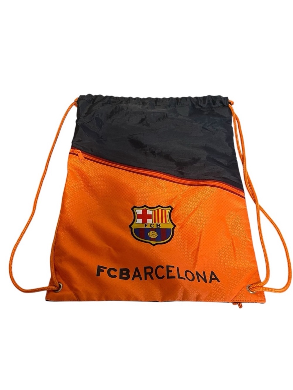 FC Barcelona Official Merchandise Drawstring Cinch Sack Bag Orange